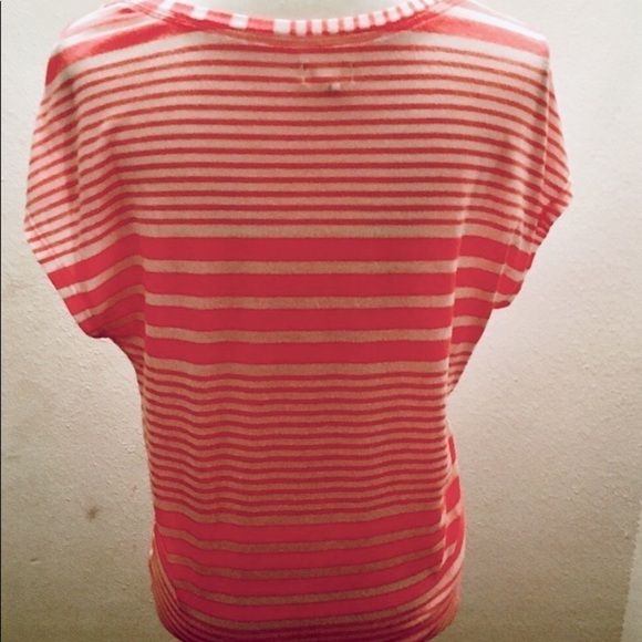 Aerie Orange and White Striped Pretty T Top - Picture 4 of 5